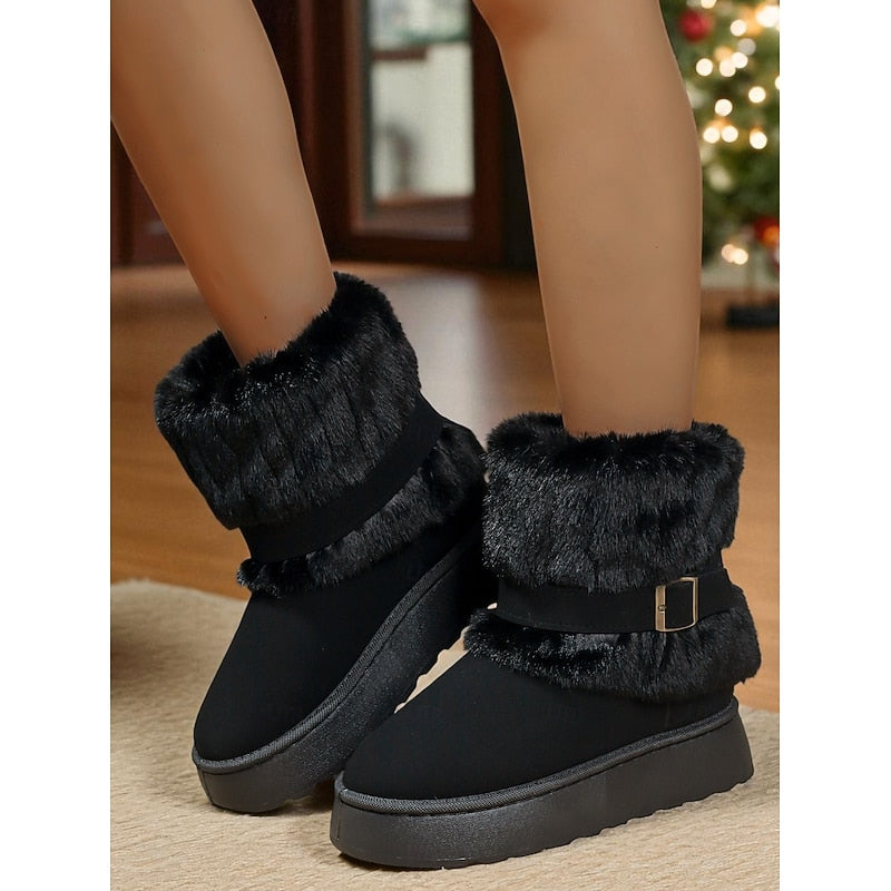 Greer | Waterproof Faux Fur-Lined Buckle Winter Snow Boots