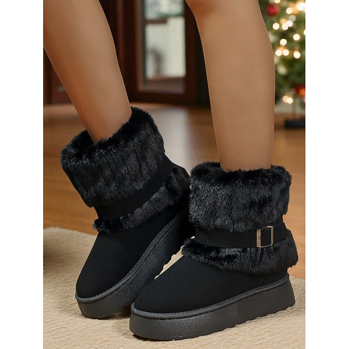 Greer | Waterproof Faux Fur-Lined Buckle Winter Snow Boots