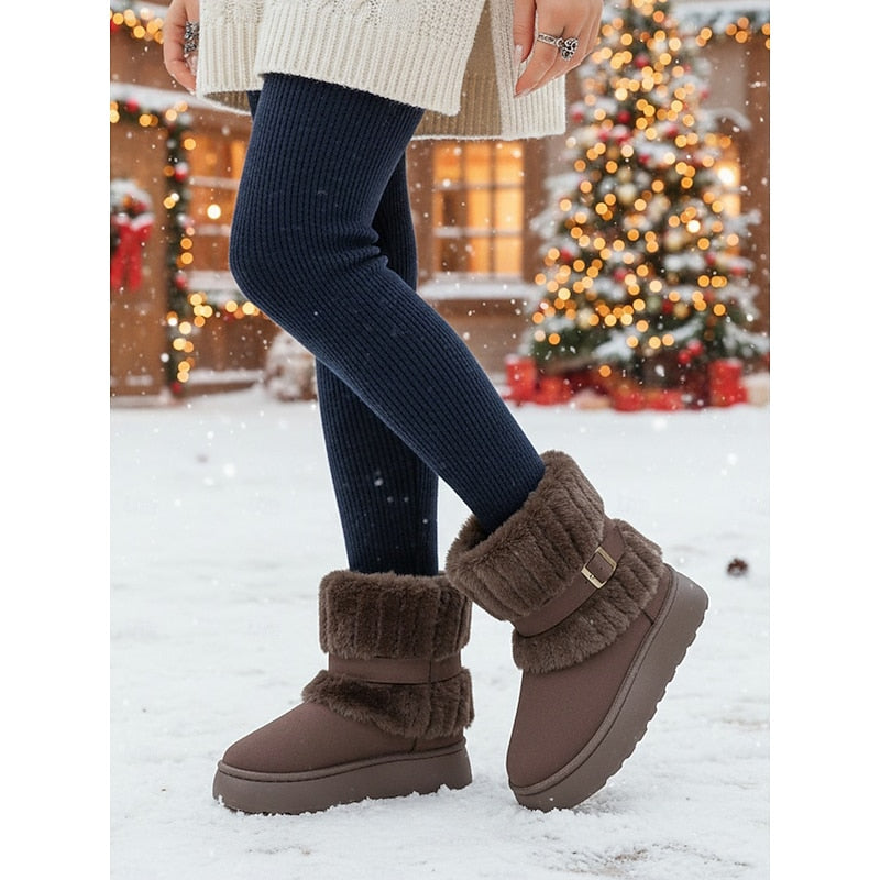 Greer | Waterproof Faux Fur-Lined Buckle Winter Snow Boots