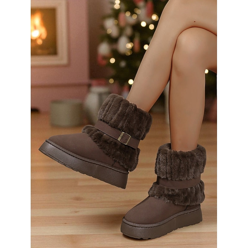 Greer | Waterproof Faux Fur-Lined Buckle Winter Snow Boots