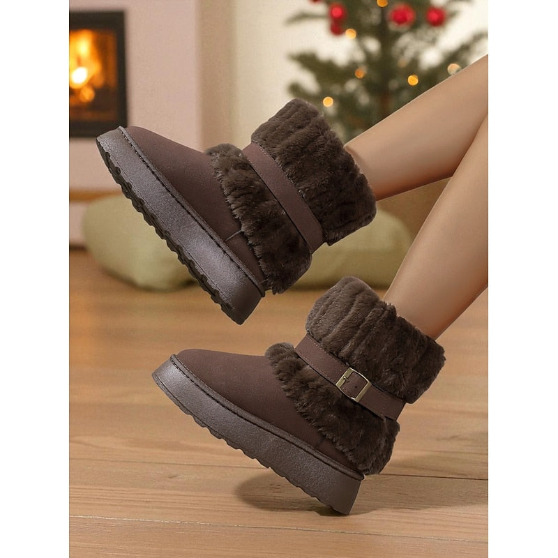 Greer | Waterproof Faux Fur-Lined Buckle Winter Snow Boots