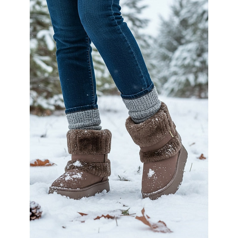 Greer | Waterproof Faux Fur-Lined Buckle Winter Snow Boots