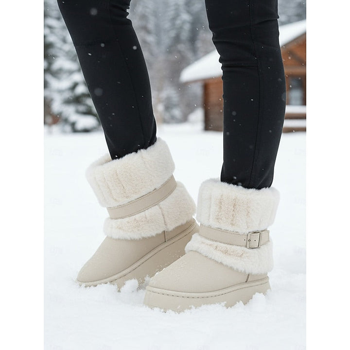 Greer | Waterproof Faux Fur-Lined Buckle Winter Snow Boots