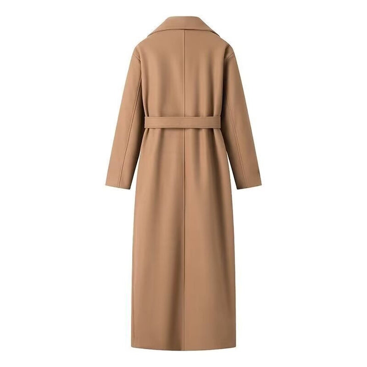 Lacey | Beige Double-Breasted Belted Maxi Trench Coat