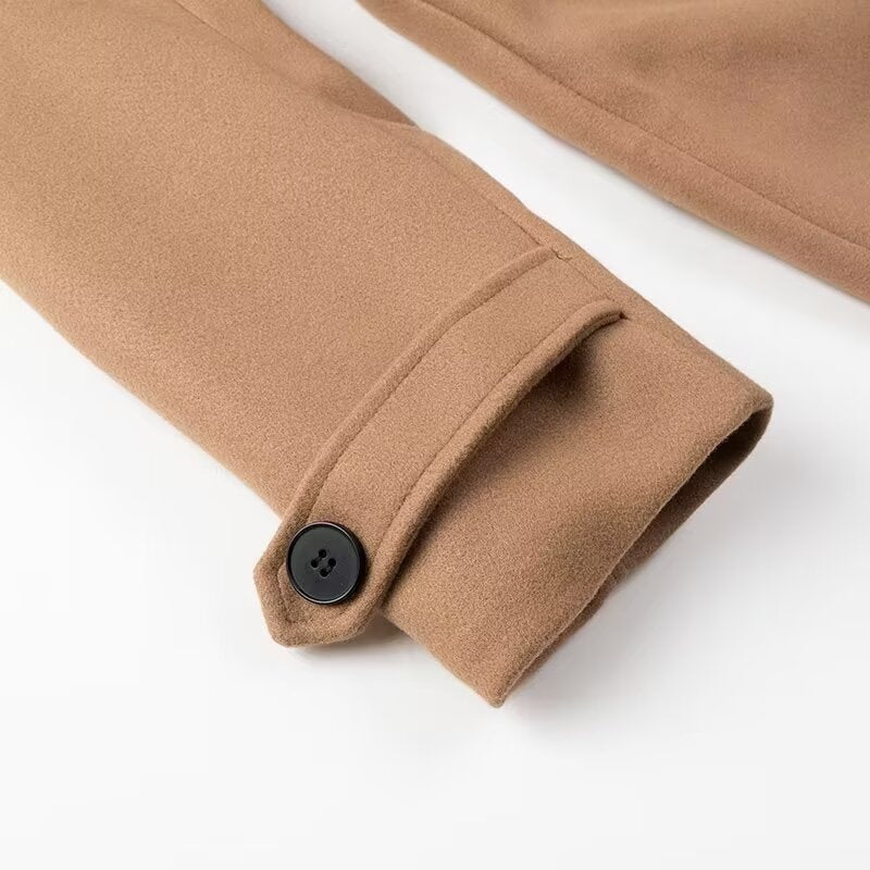 Lacey | Beige Double-Breasted Belted Maxi Trench Coat