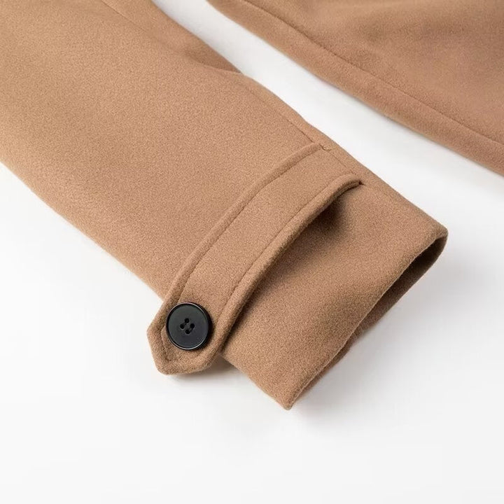 Lacey | Beige Double-Breasted Belted Maxi Trench Coat