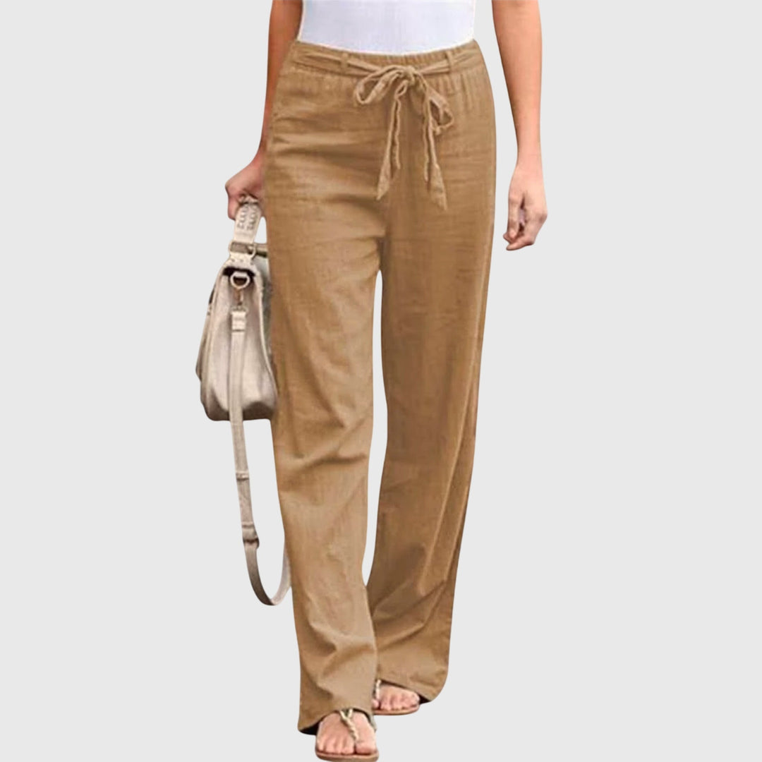 Elowen | Belted High-Waisted Wide-Leg Pants