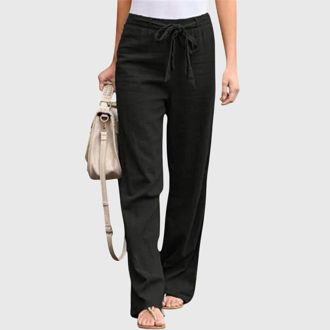 Elowen | Belted High-Waisted Wide-Leg Pants