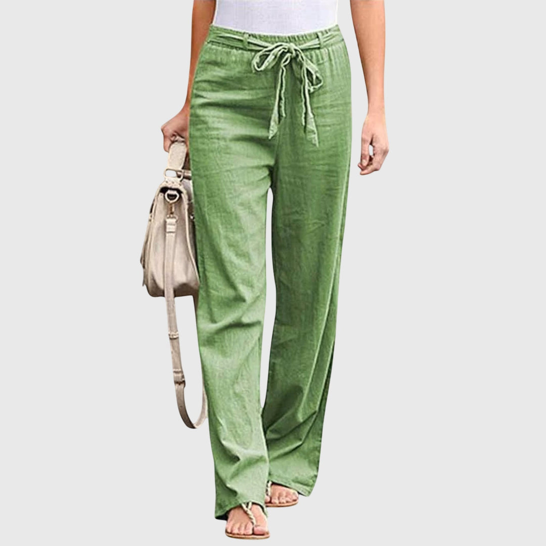 Elowen | Belted High-Waisted Wide-Leg Pants