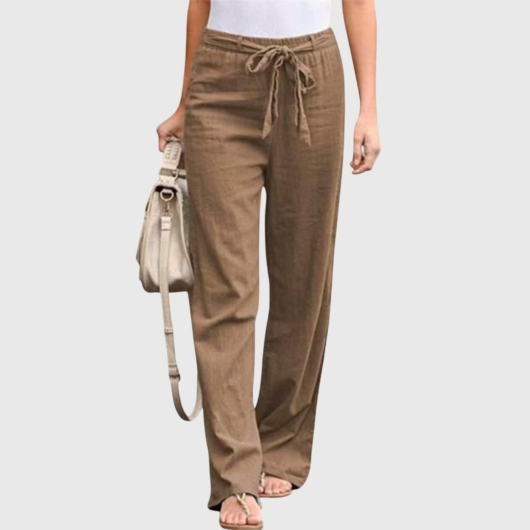Elowen | Belted High-Waisted Wide-Leg Pants