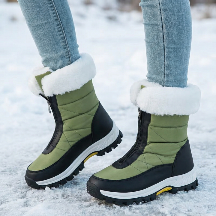 Mila | Waterproof Quilted Faux Fur-Lined Winter Snow Boots