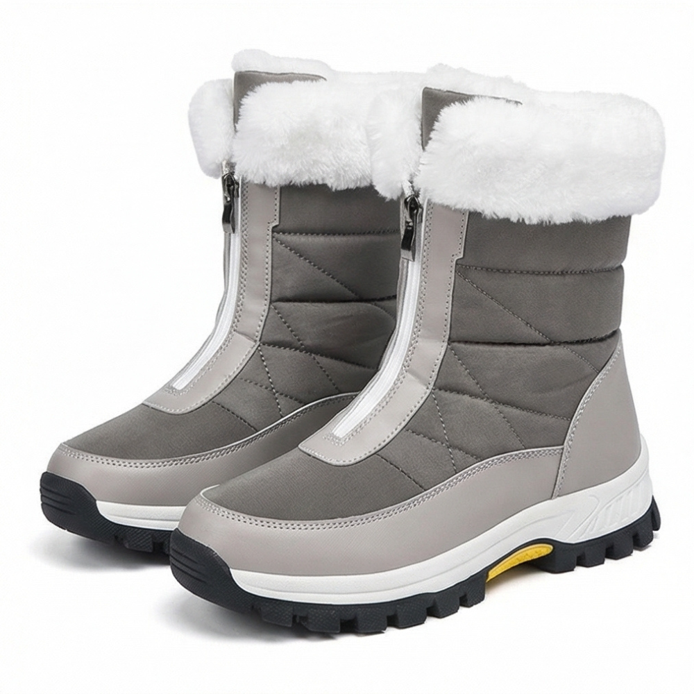 Mila | Waterproof Quilted Faux Fur-Lined Winter Snow Boots