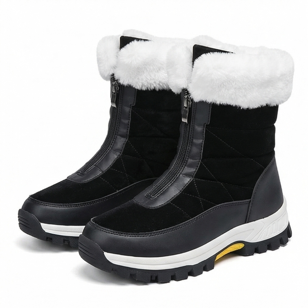 Mila | Waterproof Quilted Faux Fur-Lined Winter Snow Boots
