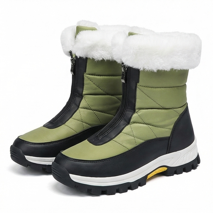 Mila | Waterproof Quilted Faux Fur-Lined Winter Snow Boots