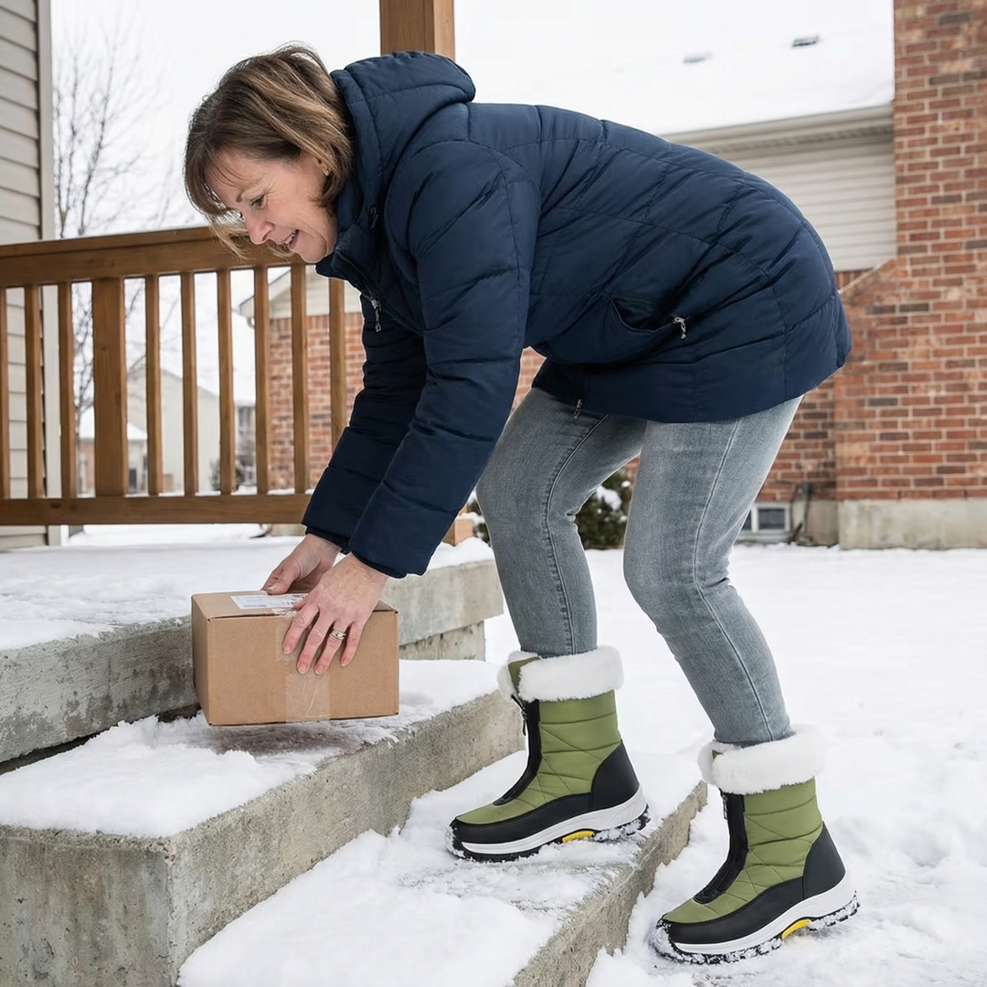 Mila | Waterproof Quilted Faux Fur-Lined Winter Snow Boots