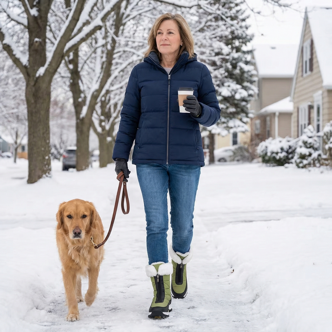 Mila | Waterproof Quilted Faux Fur-Lined Winter Snow Boots