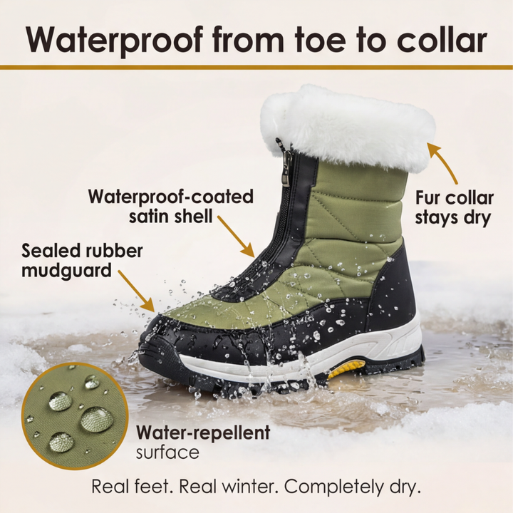 Mila | Waterproof Quilted Faux Fur-Lined Winter Snow Boots