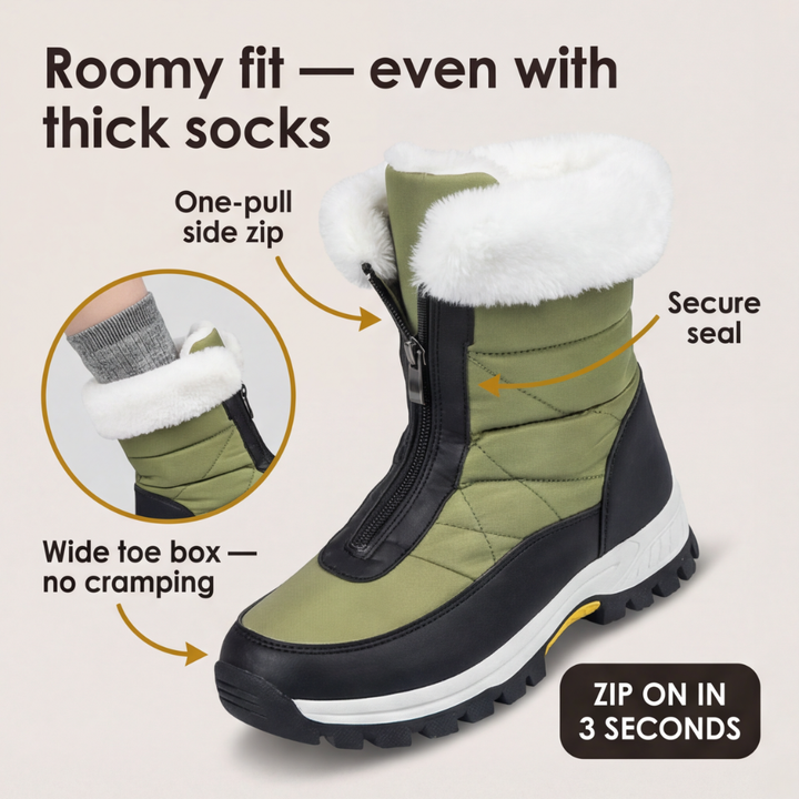 Mila | Waterproof Quilted Faux Fur-Lined Winter Snow Boots