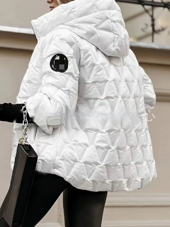 Cybil | Hooded Diamond-Quilted Puffer Jacket with Ribbed Cuffs