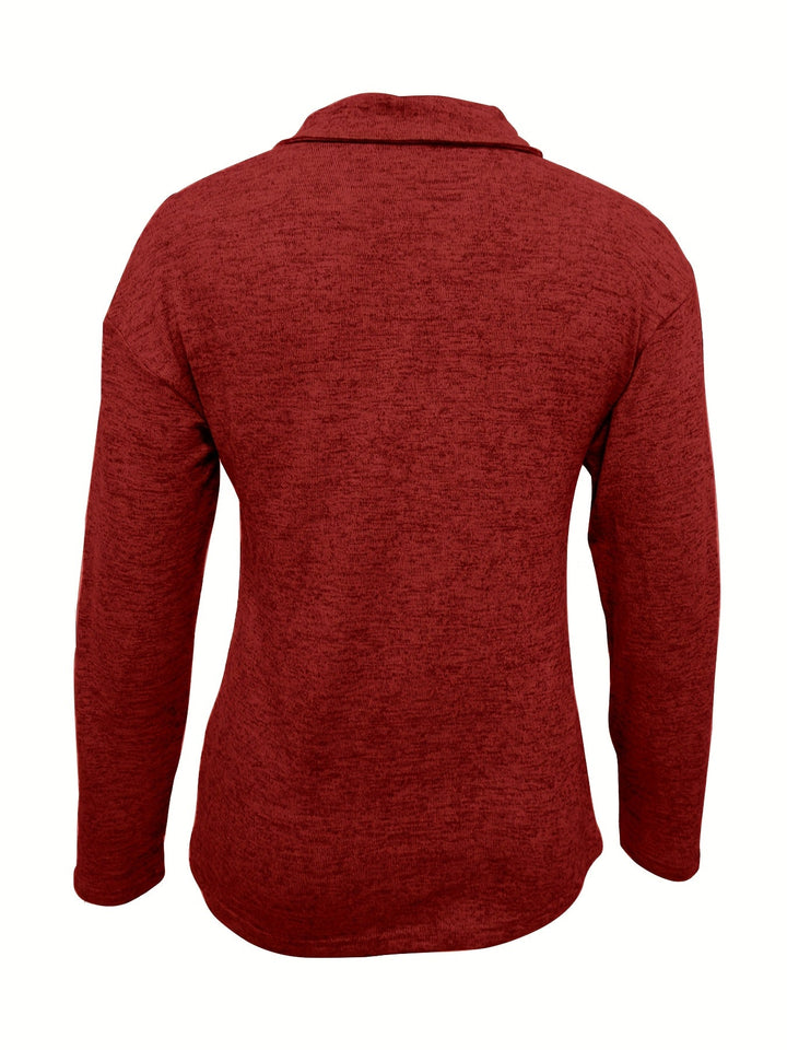 Kiki | Half-Zip Collared Long-Sleeve Pullover Top