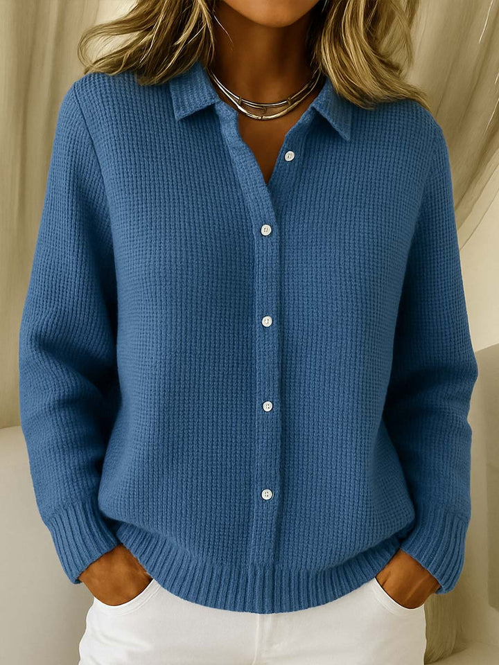 Vivian | Classic Collared Button-Front Knit Cardigan
