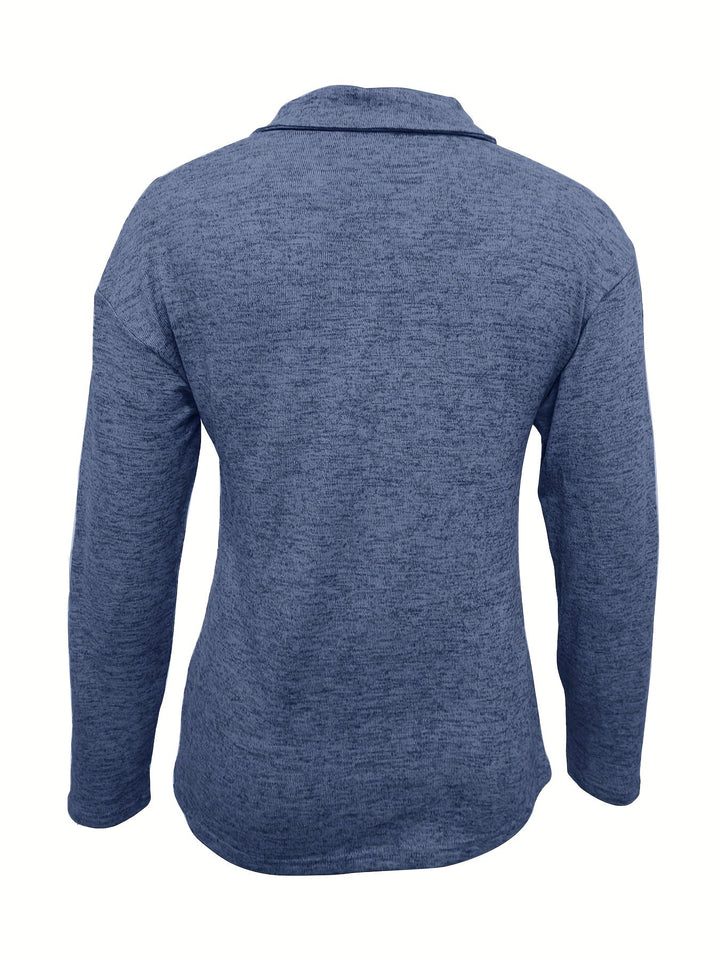 Kiki | Half-Zip Collared Long-Sleeve Pullover Top
