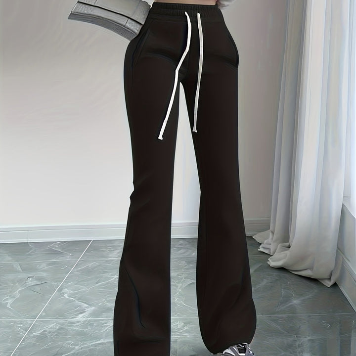 Charlie | High-Waisted Flared Drawstring Sweatpants