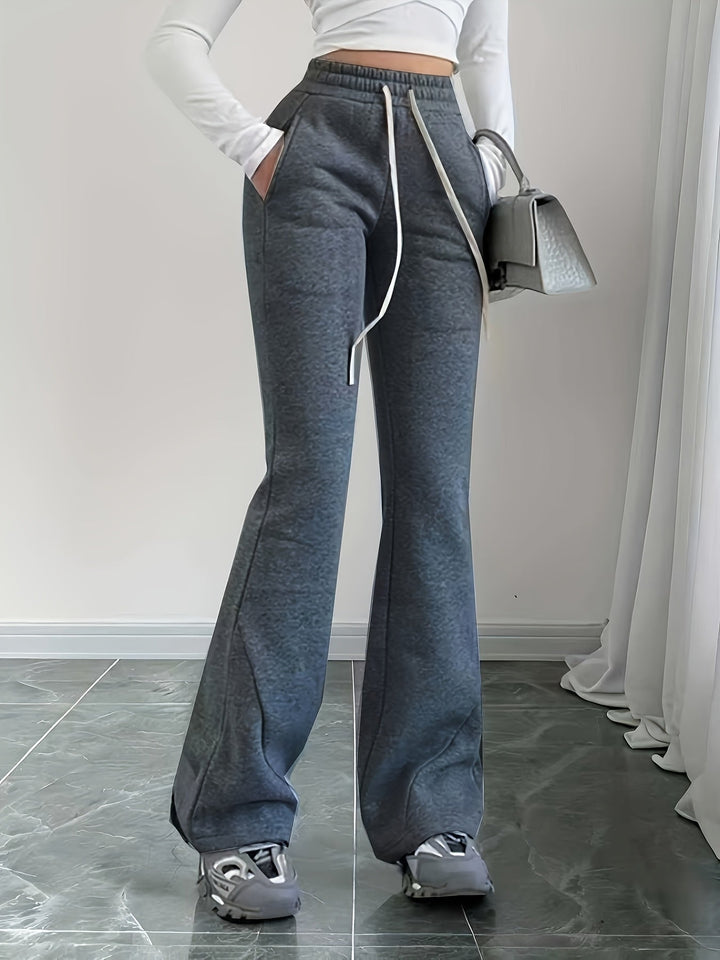 Charlie | High-Waisted Flared Drawstring Sweatpants