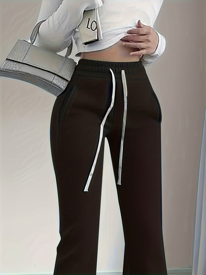 Charlie | High-Waisted Flared Drawstring Sweatpants