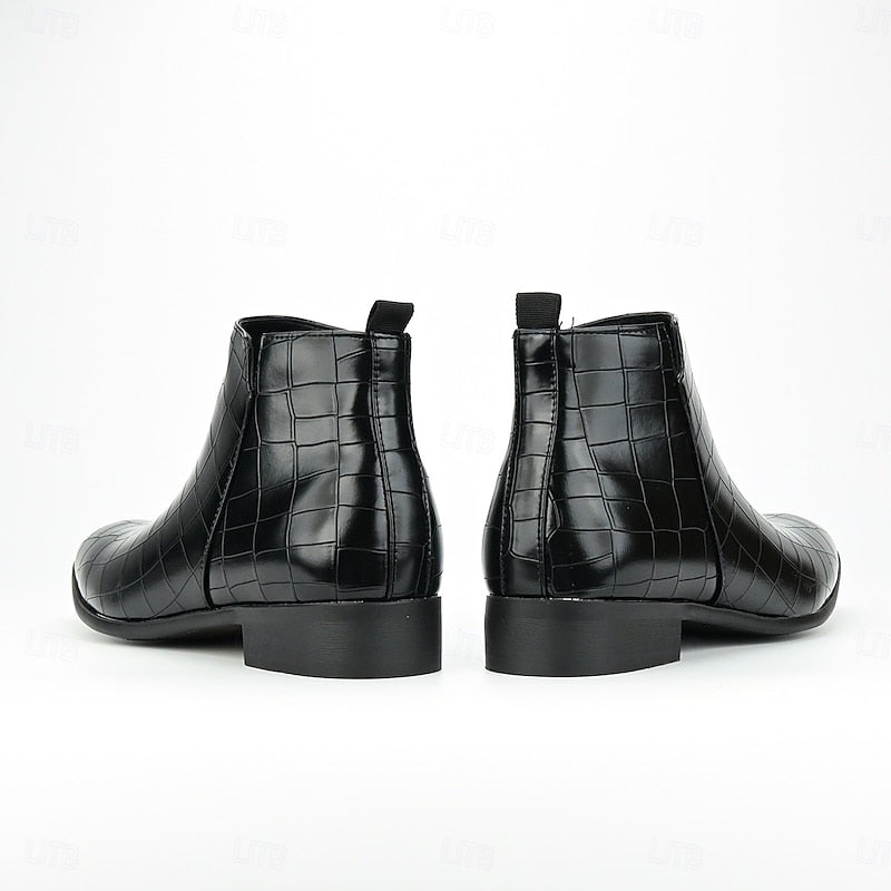Lowell | Textured Slip-On Chelsea Boots with Low Heel