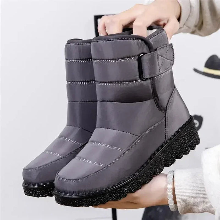 Aspen | Waterproof Quilted Mid-Calf Snow Boots with Buckle Strap