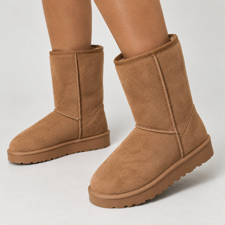 Jada | Faux-Suede Fleece-Lined Mid-Calf Pull-On Winter Boots