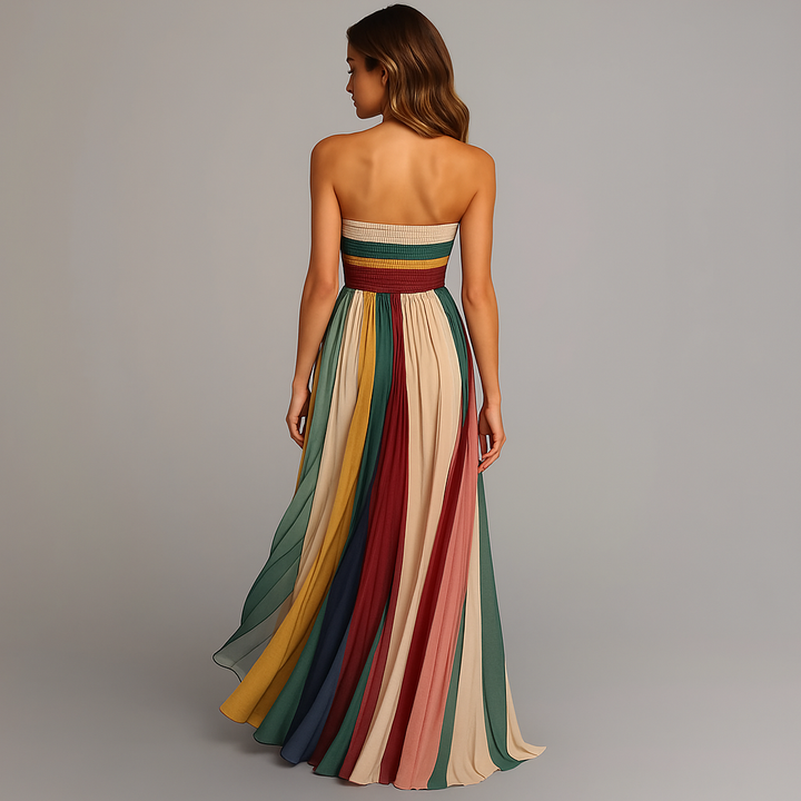 Amara | Strapless Pleated Maxi Wedding Guest Dress