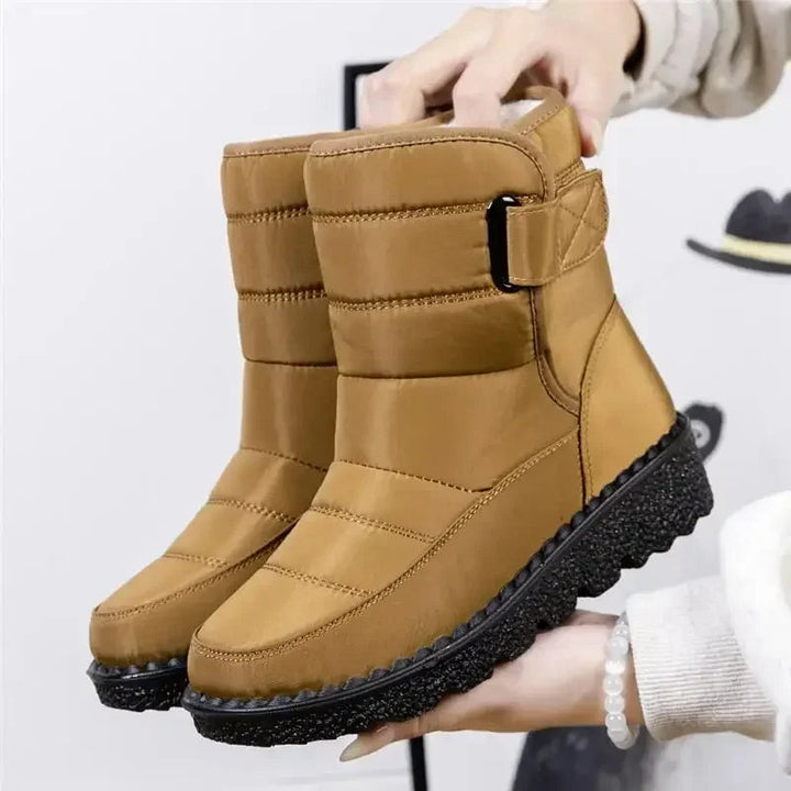 Aspen | Waterproof Quilted Mid-Calf Snow Boots with Buckle Strap