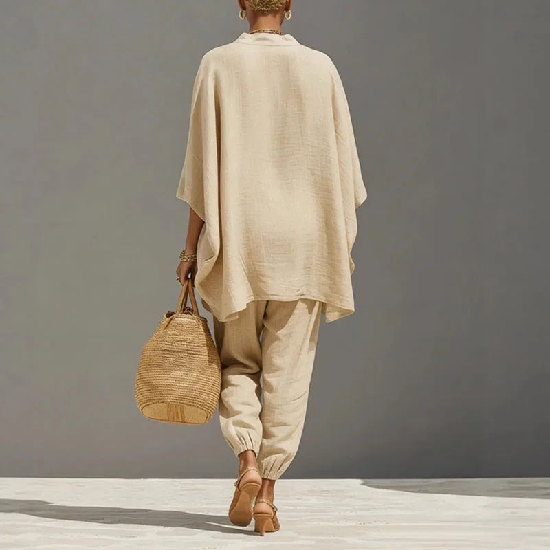 Esther | Batwing Sleeve Top and Wide-Leg Pants Set