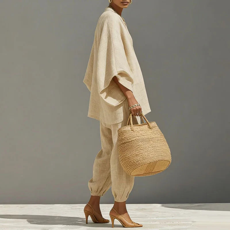Esther | Batwing Sleeve Top and Wide-Leg Pants Set