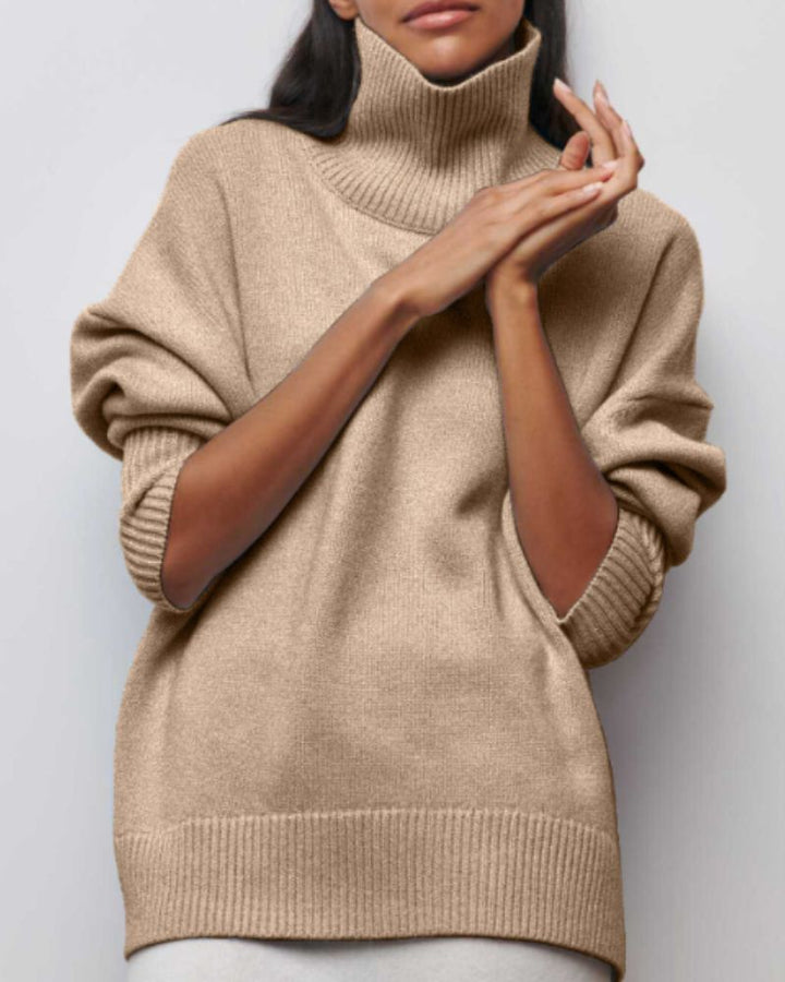 Wilma | Oversized Poncho-Style Turtleneck Wool Sweater