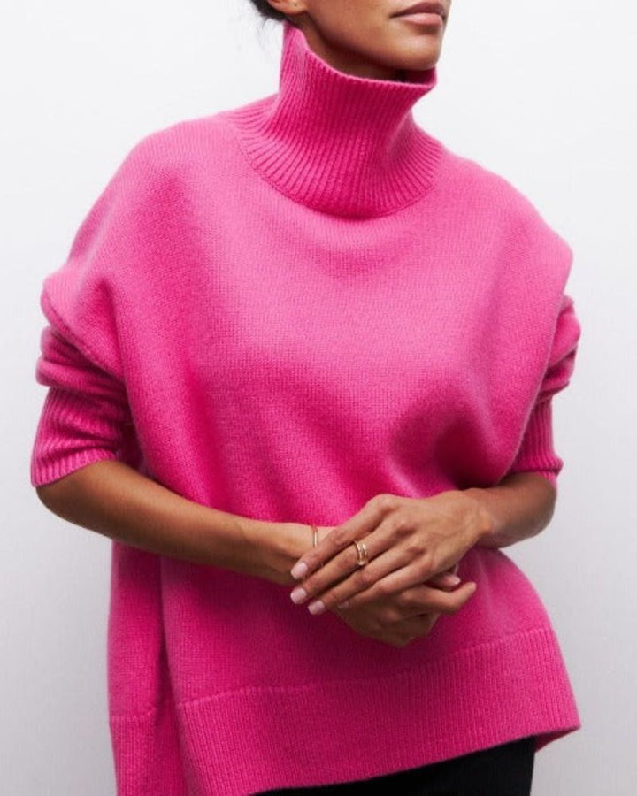 Wilma | Oversized Poncho-Style Turtleneck Wool Sweater