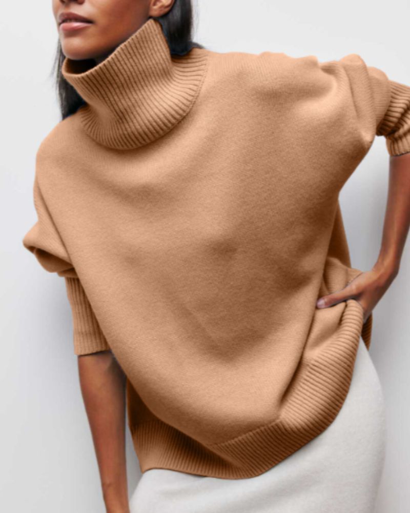 Wilma | Oversized Poncho-Style Turtleneck Wool Sweater