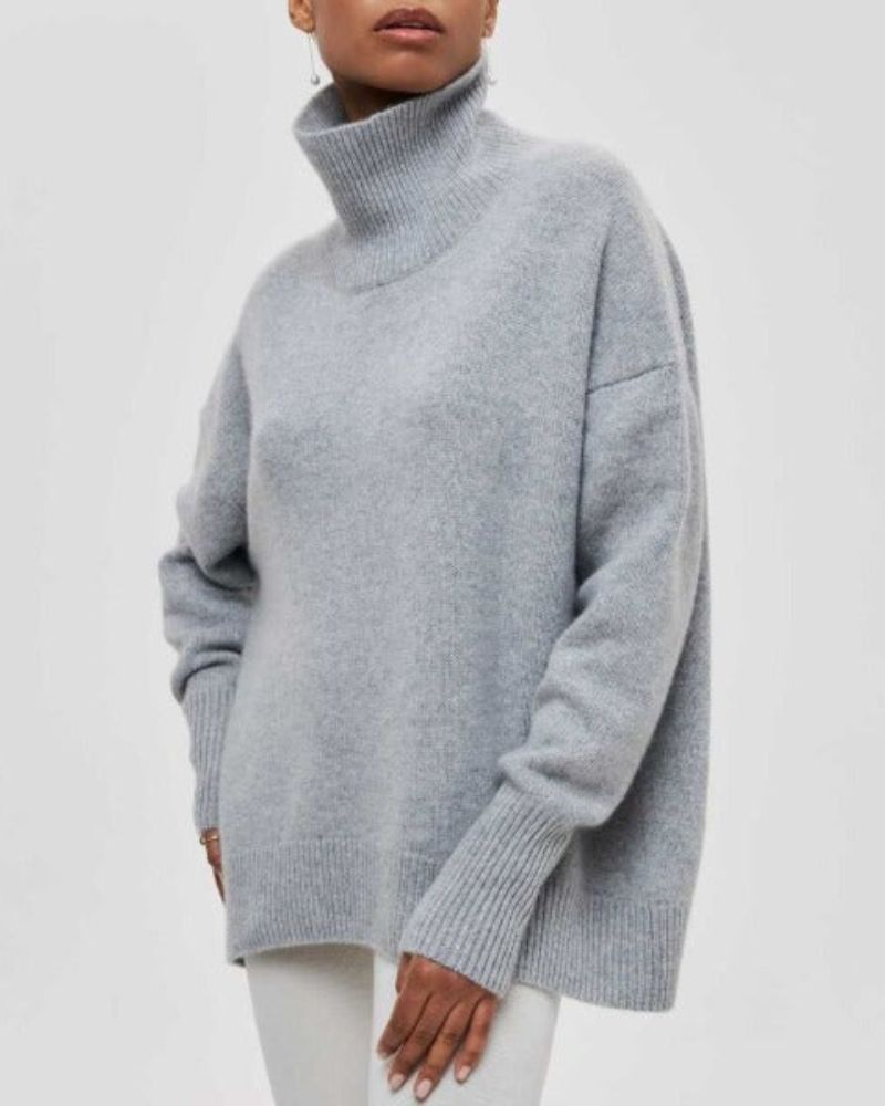 Wilma | Oversized Poncho-Style Turtleneck Wool Sweater