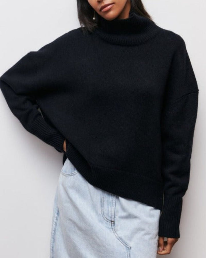 Wilma | Oversized Poncho-Style Turtleneck Wool Sweater