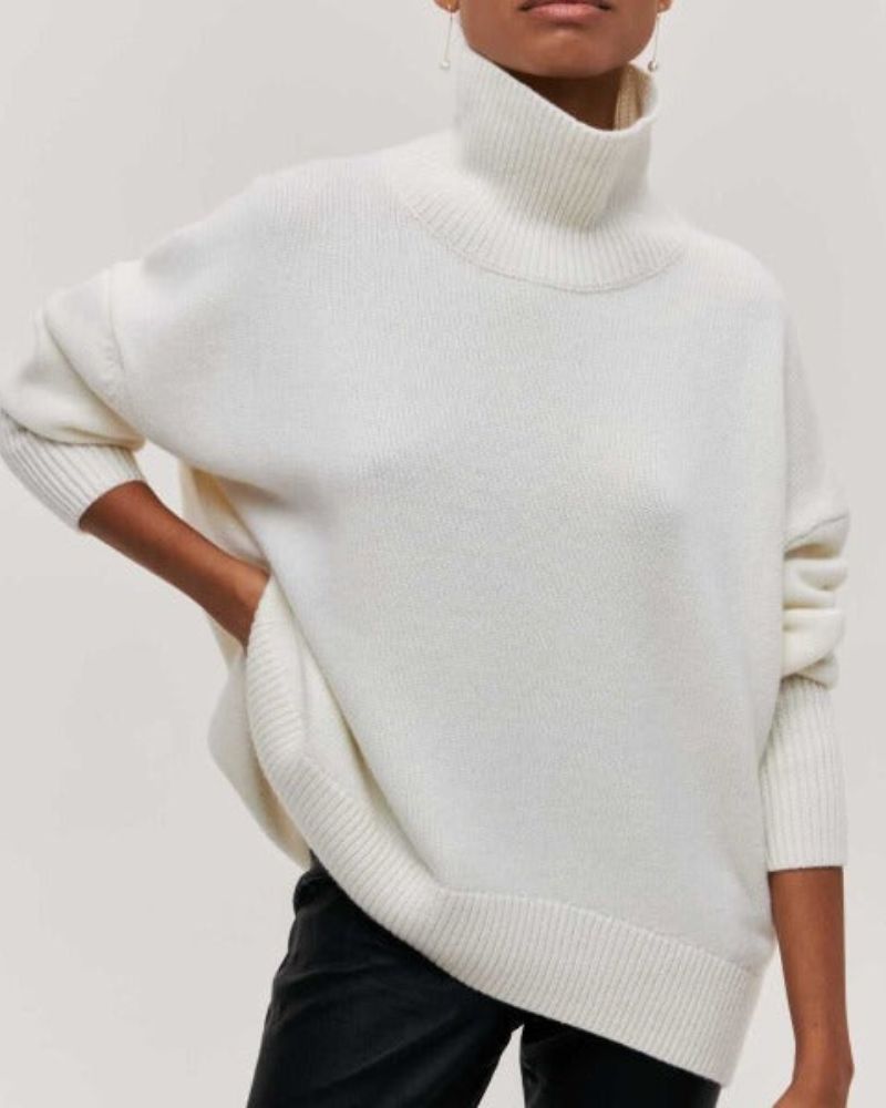 Wilma | Oversized Poncho-Style Turtleneck Wool Sweater