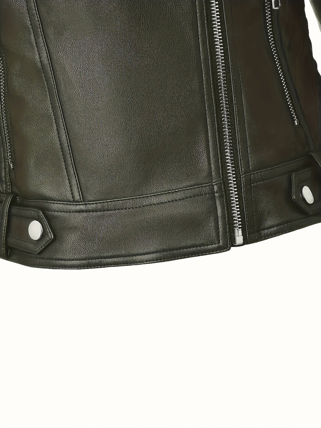 Gia | Slim-Fit Faux-Leather Biker Jacket with Asymmetric Zip