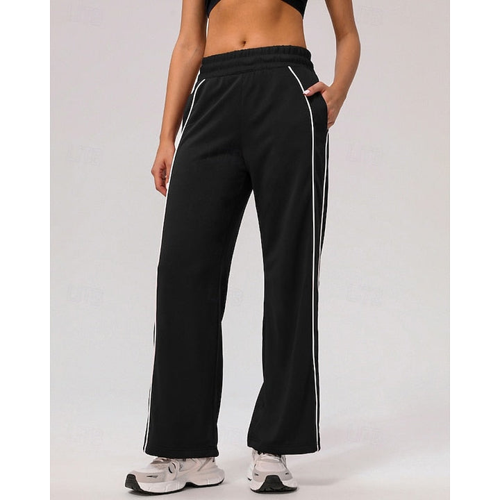 Ainsley | Side-Stripe High-Waisted Straight-Leg Sweatpants
