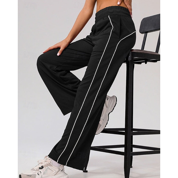 Ainsley | Side-Stripe High-Waisted Straight-Leg Sweatpants