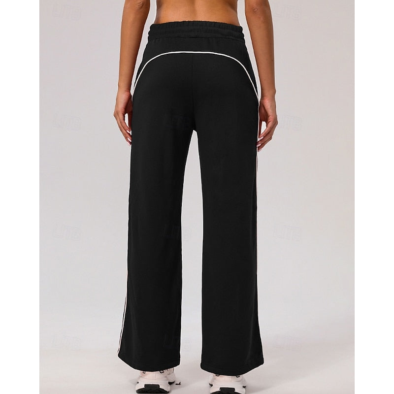 Ainsley | Side-Stripe High-Waisted Straight-Leg Sweatpants