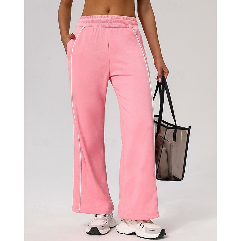 Ainsley | Side-Stripe High-Waisted Straight-Leg Sweatpants