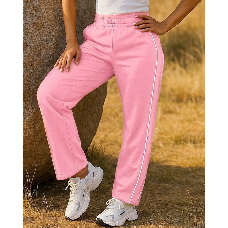 Ainsley | Side-Stripe High-Waisted Straight-Leg Sweatpants