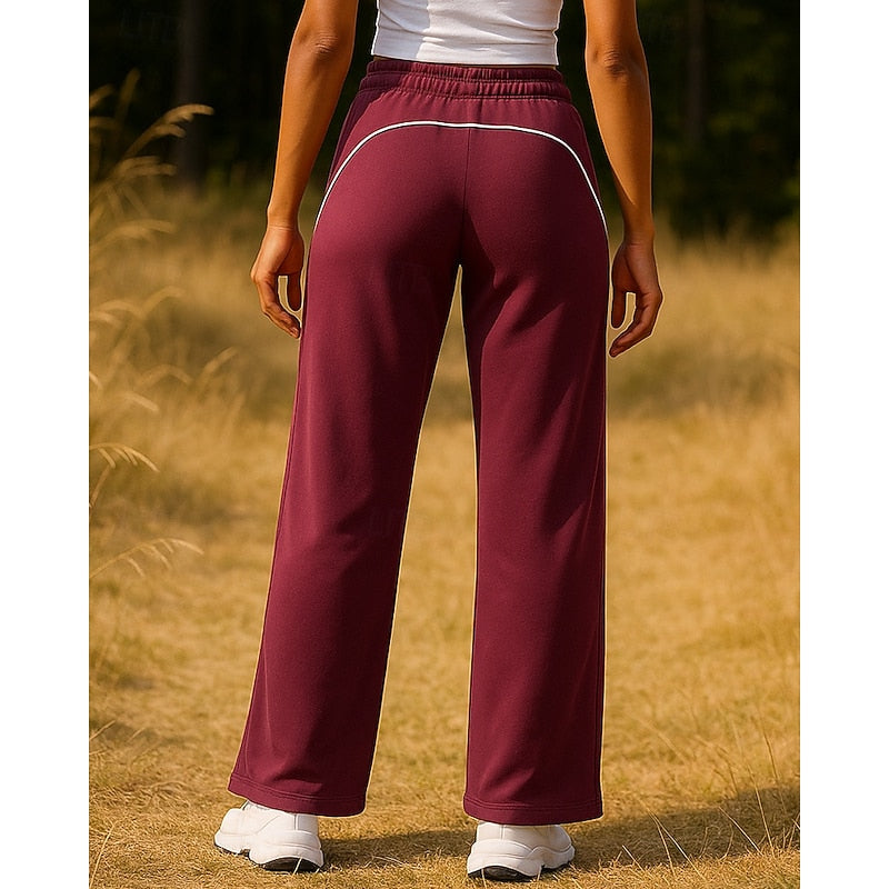 Ainsley | Side-Stripe High-Waisted Straight-Leg Sweatpants