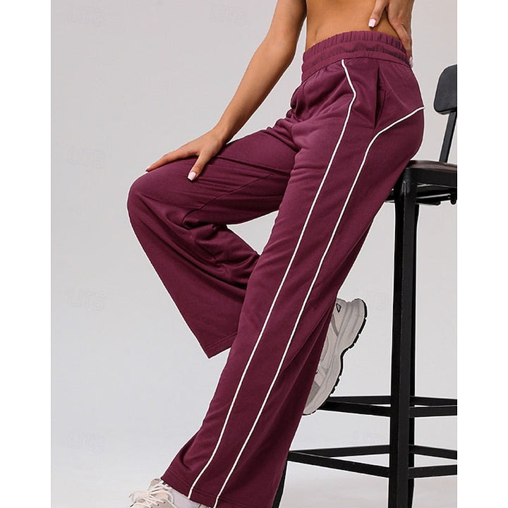 Ainsley | Side-Stripe High-Waisted Straight-Leg Sweatpants